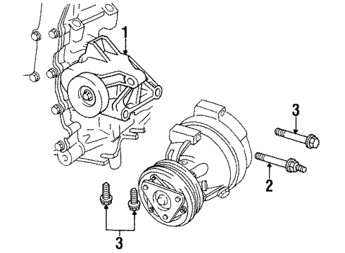 1996 Buick Skylark A/C Compressor Mounting Diagram 1 - Thumbnail