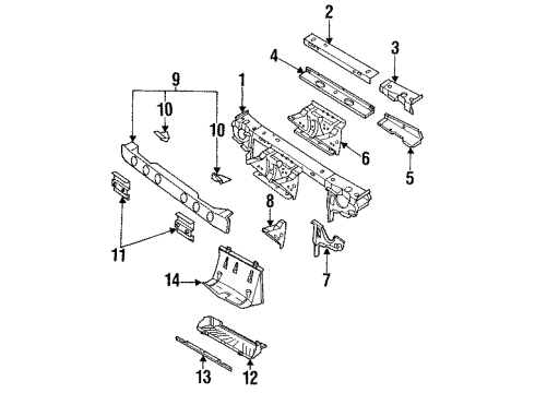 1992 Saturn SL Radiator Support Diagram