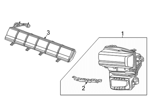 2023 GMC Hummer EV Pickup Headlamp Components Diagram