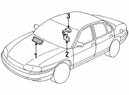 1997 Oldsmobile Cutlass Supreme Air Bag Components Diagram