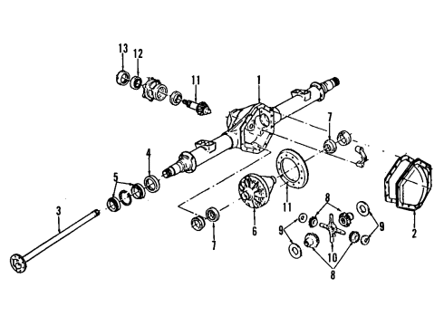 1992 GMC K3500 Rear Axle, Differential, Propeller Shaft Diagram 2 - Thumbnail