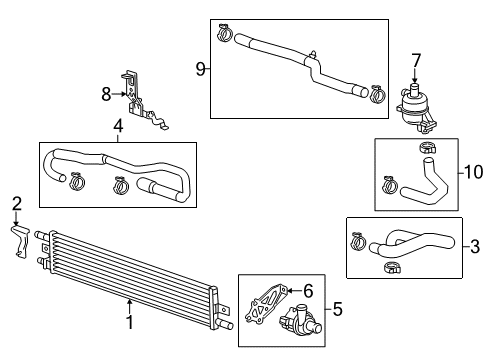 2015 Buick LaCrosse Radiator & Components Diagram