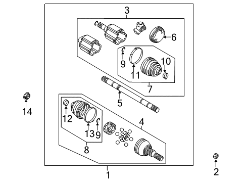 2006 Buick Rendezvous Drive Axles - Front Diagram