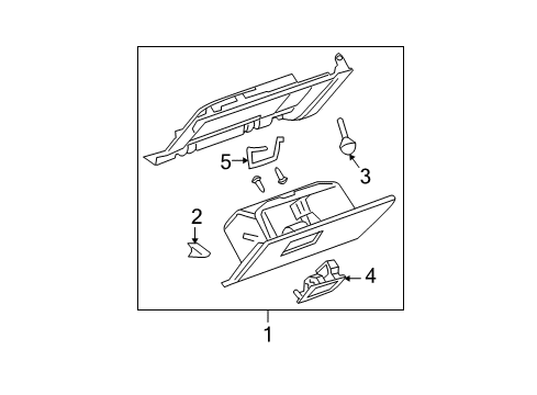 2007 Chevy Malibu Latch Assembly, Instrument Panel Compartment Door *Light Ttnum Diagram for 15294421