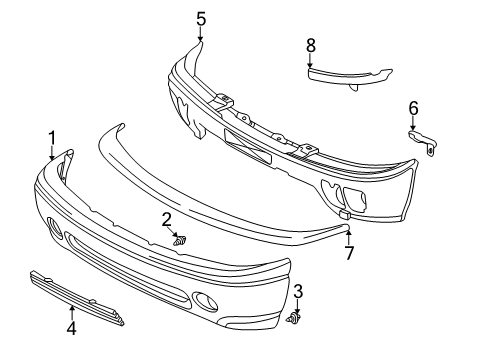 2004 GMC Yukon Front Bumper Diagram 2 - Thumbnail