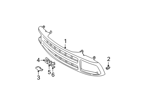 1997 GMC Sonoma Grille & Components Diagram