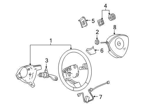 2007 Saturn Relay Cover,Steering Wheel Spoke (Brushed Satin Nick*Brushed Sati Diagram for 19150545