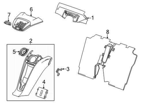 2023 Chevy Corvette Molding Assembly, R/Wdo Lwr Garn *Black Diagram for 84883213