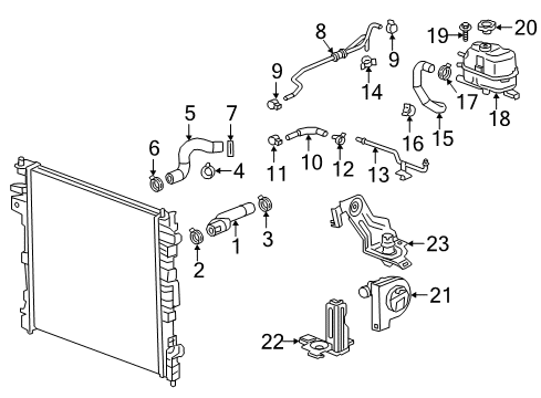 2019 Chevy Traverse Bolt,Radiator Air Baffle Diagram for 11546616