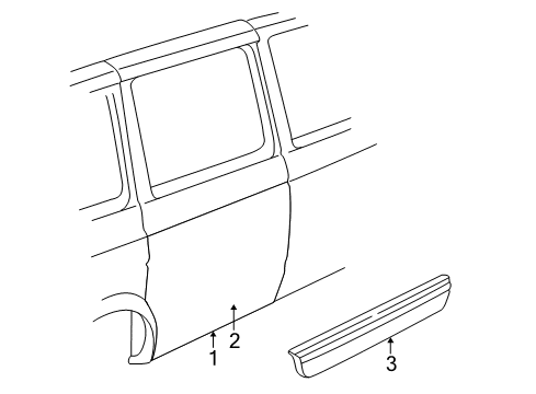 1995 Chevy Astro Molding Assembly, Lower, Rear Lh Diagram for 15763700