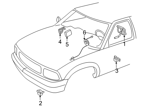 1997 Oldsmobile Bravada Sensor,Airbag Diagram for 16182185