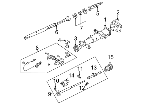 1995 Chevy K3500 Lower Steering Column Diagram 1 - Thumbnail