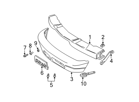 1999 Oldsmobile Bravada Spacer, Front License Bracket Diagram for 15026320