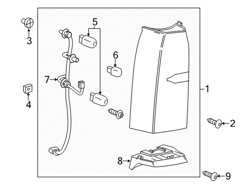 2018 Chevy Tahoe Bracket Assembly, Rear Bumper Fascia Tail Lamp Opening Diagram for 23106748