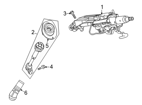 2010 Buick Enclave Steering Column, Steering Wheel Diagram 2 - Thumbnail