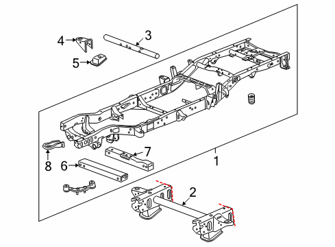 2012 GMC Sierra 1500 Frame & Components Diagram