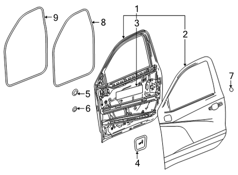 2020 Chevy Silverado 2500 HD Door & Components Diagram 2 - Thumbnail