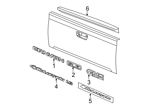 2005 Chevy Colorado Exterior Trim - Pick Up Box Diagram