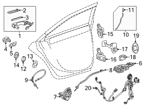 2014 Cadillac CTS Insert, Rear Side Door Outside Handle Diagram for 13580439