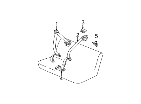 2003 Pontiac Vibe Cover,Rear Seat Shoulder Belt Retractor Opening *Gray Diagram for 88972272