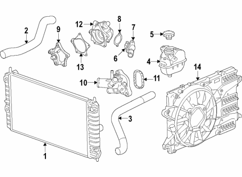 2016 Buick Encore Fan Assembly, Engine Cooler Diagram for 94524753