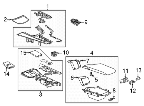 2022 Cadillac CT4 Holder Assembly, F/Flr Cnsl Cup *Pitch Dk Ngtt Diagram for 84782092