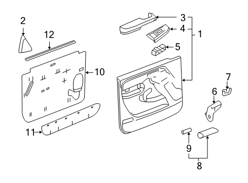 2005 GMC Sierra 1500 Panel Assembly, Front Side Door Trim *Pewter R Diagram for 15281933