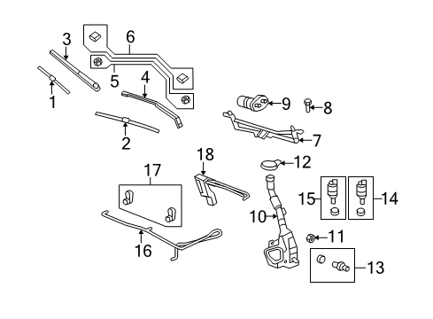 2010 Buick Enclave Hose Assembly, Windshield Washer Nozzle Diagram for 22813937