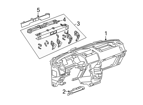 2008 Chevy Uplander Carrier Asm,Instrument Panel Diagram for 89045390