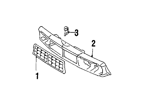 1984 Buick Century Ornament Asm,Front End Panel Diagram for 25515728