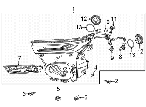 2022 Chevy Trailblazer Headlamp Components Diagram 1 - Thumbnail