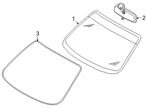 2007 Chevy Aveo5 Windshield Glass, Reveal Moldings Diagram