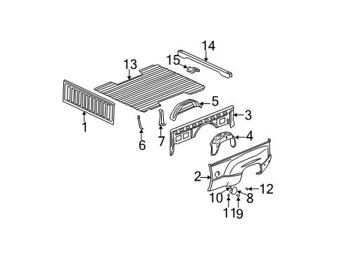 2007 Chevy Silverado 3500 HD Pick Up Box Components Diagram 5 - Thumbnail