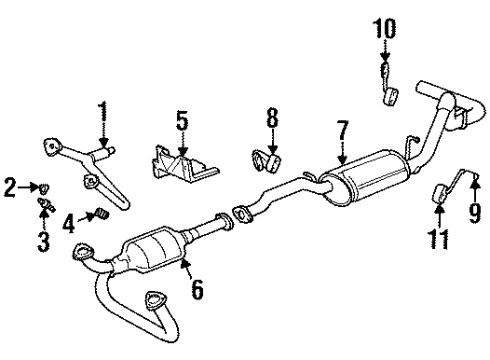 1994 GMC Yukon 3Way Catalytic Convertor Assembly (W/ Exhaust Manifold P Diagram for 25146769