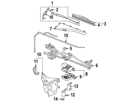 2004 Oldsmobile Silhouette Windshield - Wiper & Washer Components Diagram