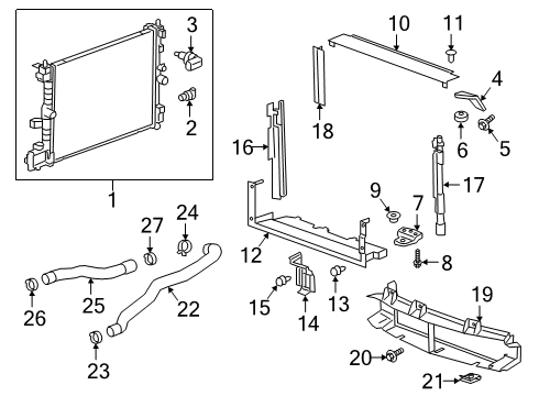 2019 Cadillac CT6 Sensor Assembly, Engine Coolant Temperature Diagram for 25186240