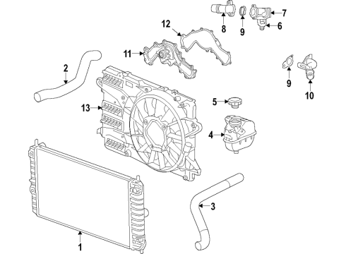 2020 Chevy Camaro Cooling System, Radiator, Water Pump, Cooling Fan Diagram 5 - Thumbnail