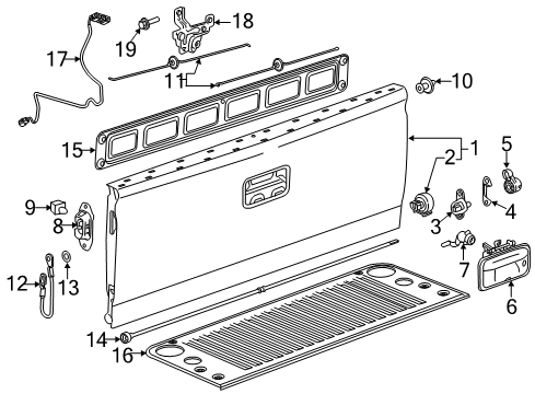 2016 GMC Sierra 2500 HD Bushing, End Gate Hinge (Gate Side) Diagram for 25815553