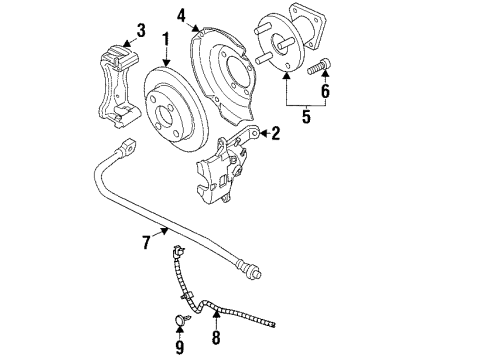 1998 Saturn SC2 Rear Brakes Diagram 1 - Thumbnail