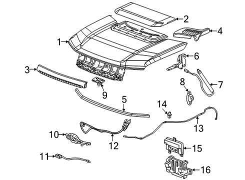 2022 GMC Hummer EV Pickup HOOD ASM-. Diagram for 85564322