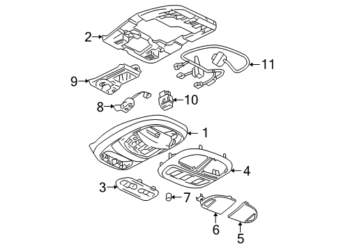 2006 GMC Envoy XL Console Pkg, Roof *Gray Y Diagram for 25937033