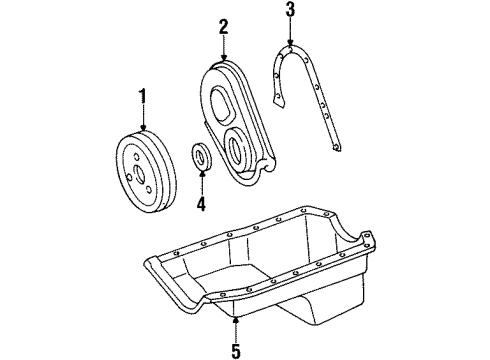 1993 Buick Century Engine Parts, Mounts, Cylinder Head & Valves, Camshaft & Timing, Oil Pan, Oil Pump, Crankshaft & Bearings, Pistons, Rings & Bearings Diagram