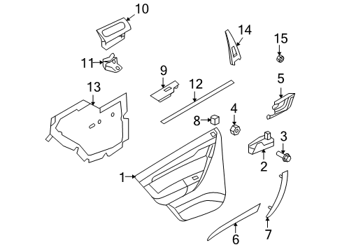 2009 Chevy Aveo5 Interior Trim - Rear Door Diagram