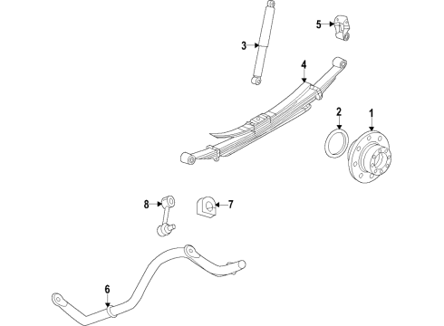 2022 Chevy Silverado 3500 HD Insulator,Rear Stabilizer Shaft Diagram for 15639063