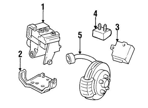 1994 Cadillac DeVille Electronic Brake And Traction Control Module Diagram for 3538819