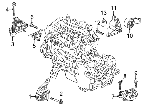 2016 Buick Cascada Engine & Trans Mounting Diagram