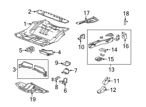 2016 GMC Terrain Rear Body - Floor & Rails Diagram