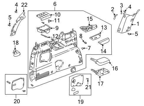 2003 Pontiac Montana Panel Assembly, Body Side Rear Trim *Neutral Diagram for 10442119