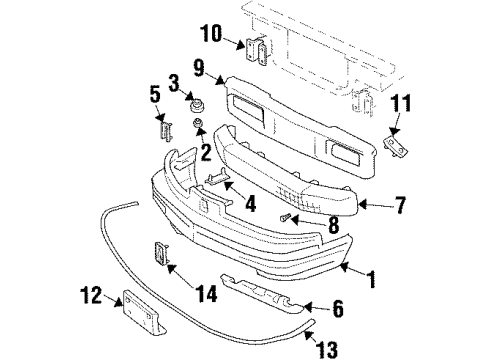 1996 Oldsmobile Cutlass Supreme Exterior Trim - Trunk Lid Diagram 1 - Thumbnail