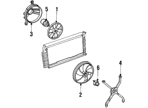 1989 Cadillac Seville Cooling System, Radiator, Water Pump, Cooling Fan Diagram 1 - Thumbnail